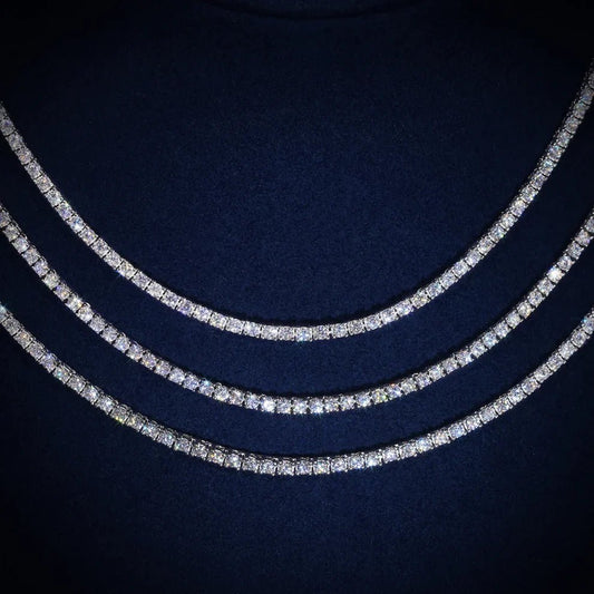 proGalnuv duct_name - Galnuv 16"2mm Moissanite Silver Tennis Chains Galnuv