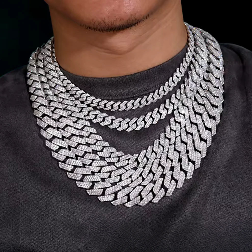Moissanite Silver Cuban Chains (All Size) Galnuv
