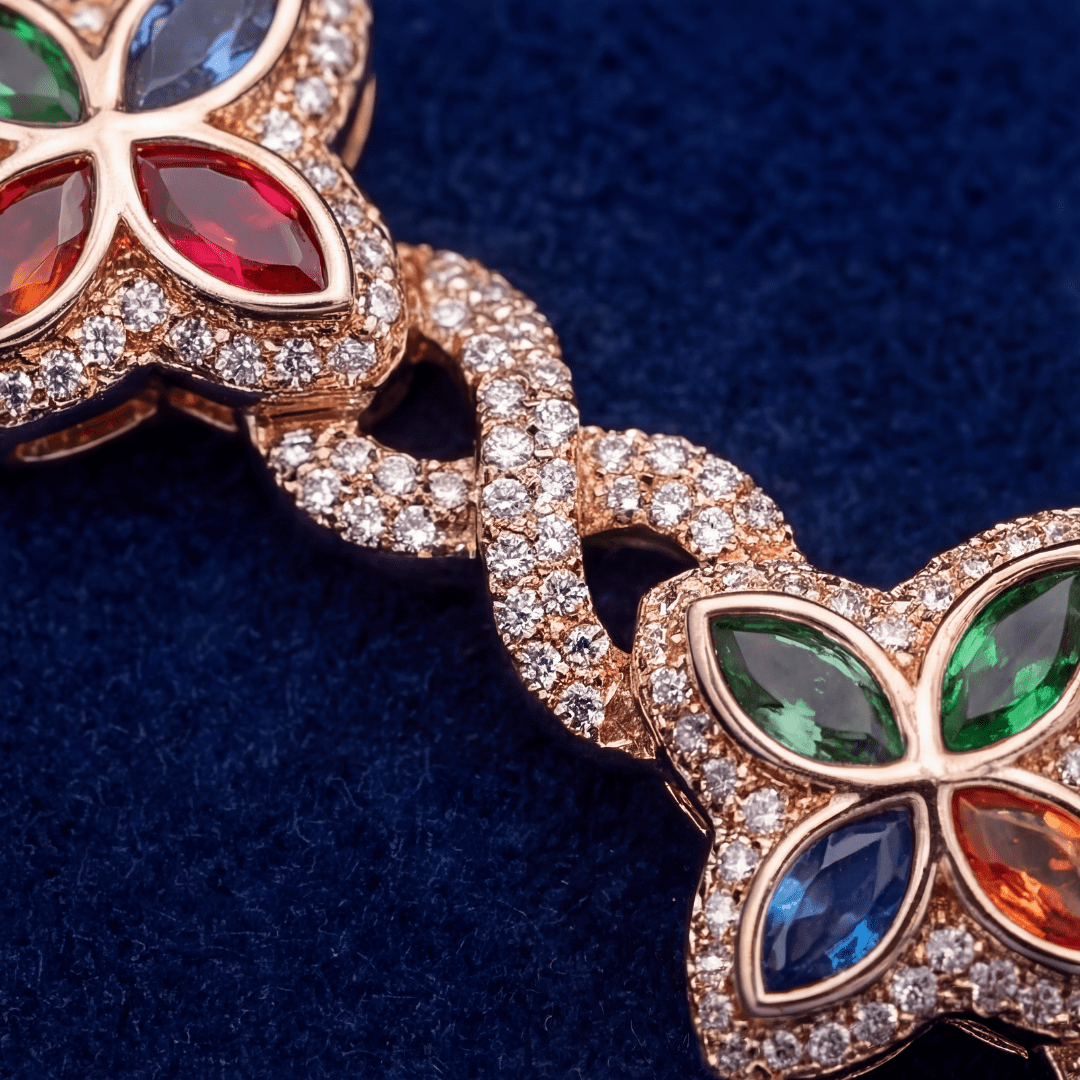 proGalnuv duct_name - Galnuv 7.5 InchClover Colorful Bracelet VVS Moissanite Galnuv