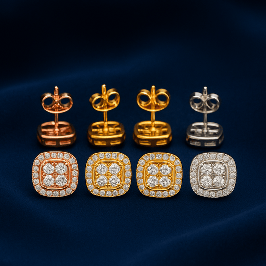 proGalnuv duct_name - Galnuv Moissanite Halo Earrings Cushion Shaped Studs Galnuv