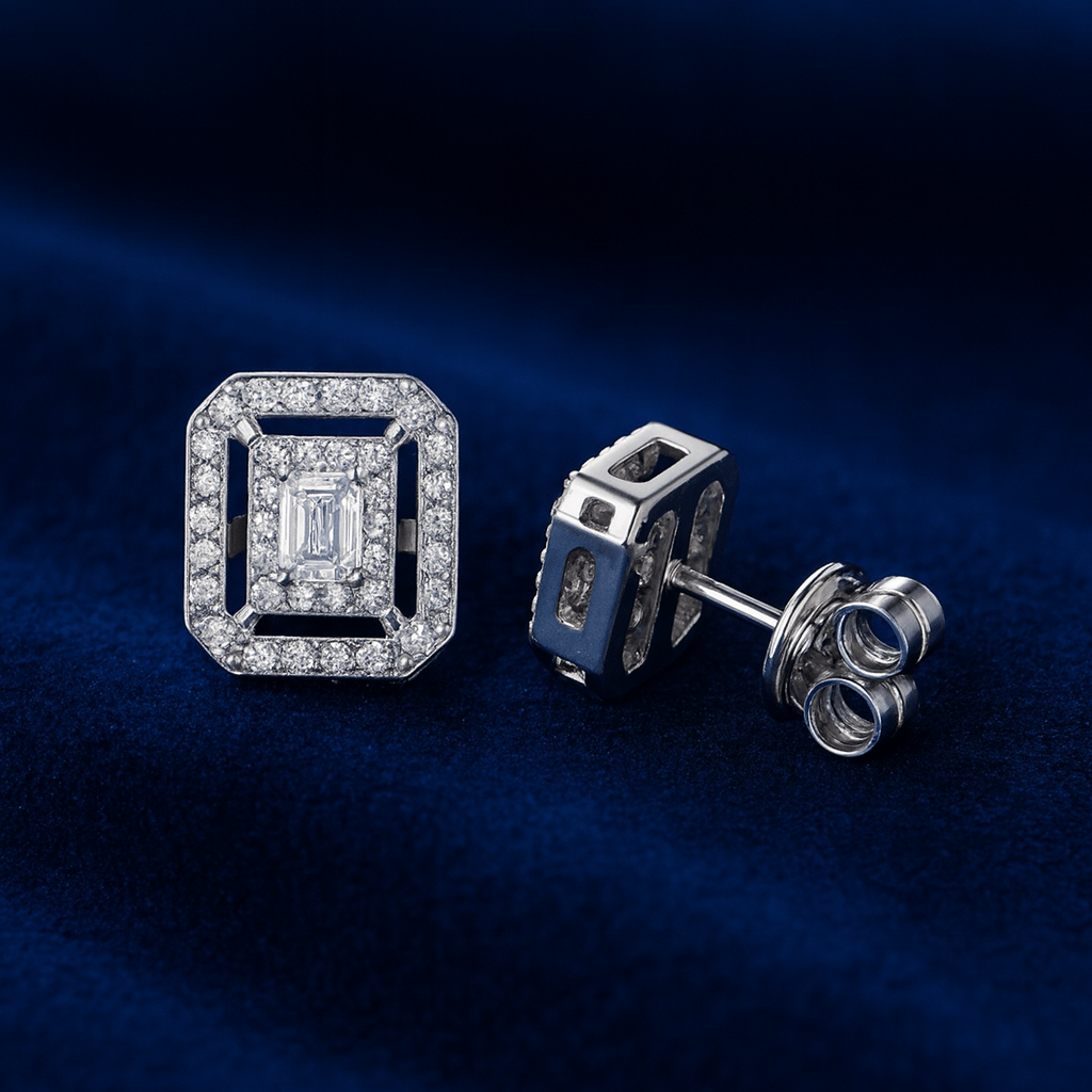 proGalnuv duct_name - Galnuv 7mmMoissanite Double Halo Earrings Cluster Galnuv