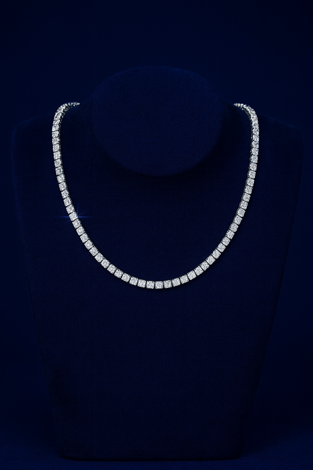 4mm Moissanite Silver Tennis Chains Galnuv