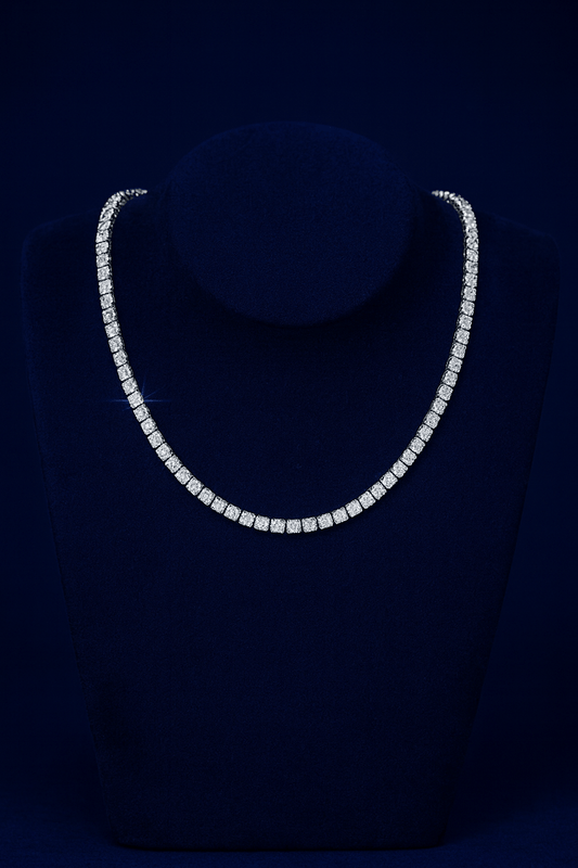 proGalnuv duct_name - Galnuv 16"4mm Moissanite Silver Tennis Chains Galnuv