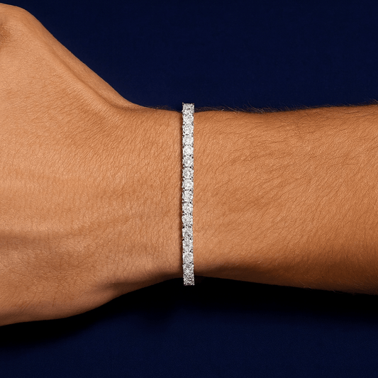 proGalnuv duct_name - Galnuv 6"4mm Moissanite Silver Tennis Bracelet Galnuv