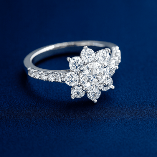 proGalnuv duct_name - Galnuv 1ct Moissanite Engagement Flower Ring Galnuv