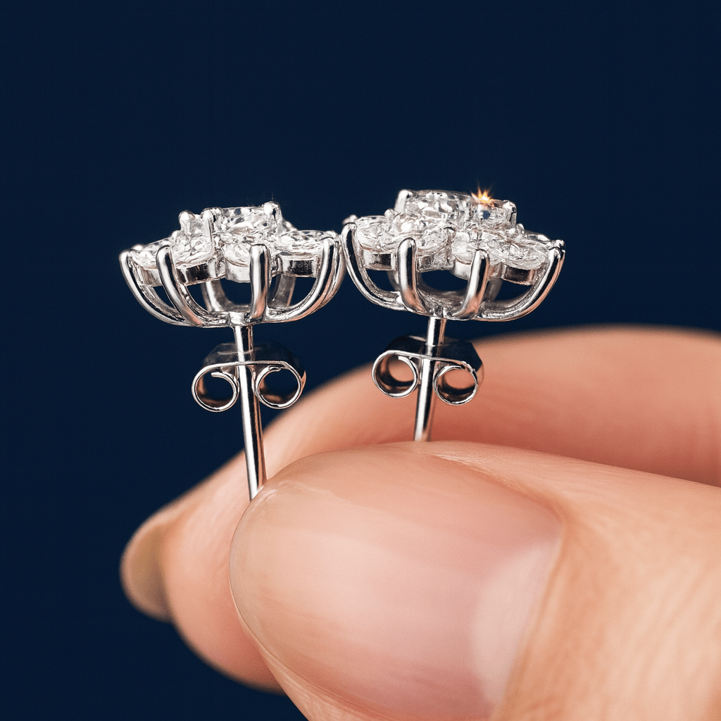 proGalnuv duct_name - Galnuv 0.5ct Moissanite Sparkling Floral Earrings Galnuv