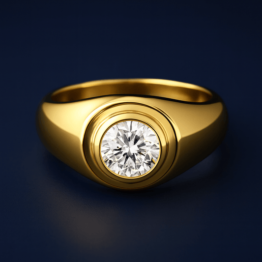 proGalnuv duct_name - Galnuv Rose gold661ct Moissanite Round Engagement Bezel Ring Galnuv