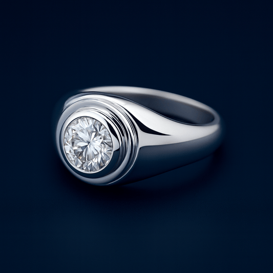 proGalnuv duct_name - Galnuv Rose gold661ct Moissanite Round Engagement Bezel Ring Galnuv