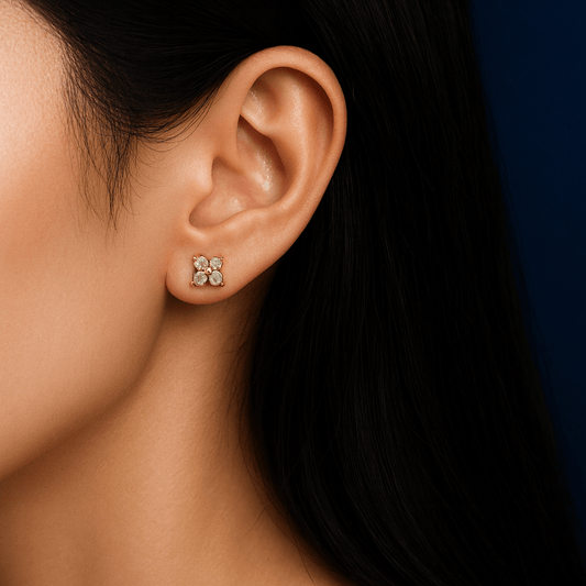 proGalnuv duct_name - Galnuv 0.4ct Moissanite Four - Stone Cluster Stud Earrings Galnuv