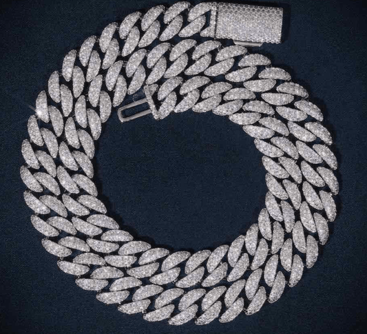proGalnuv duct_name - Galnuv 16 inch8mmMoissanite Silver Cuban Chains (All Size) Galnuv