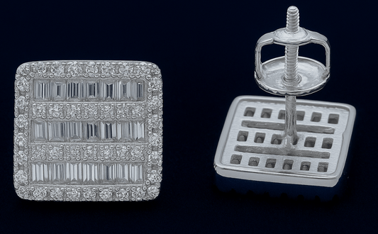 proGalnuv duct_name - Galnuv 11mmMoissanite Baguette Pavé Earrings Galnuv