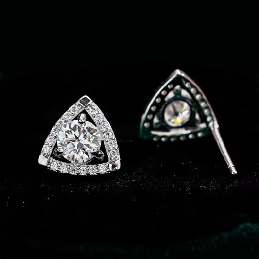 proGalnuv duct_name - Galnuv 0.5ct Moissanite Earrings Halo Triangle Studs Galnuv