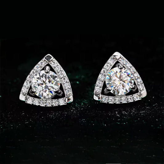 proGalnuv duct_name - Galnuv 0.5ct Moissanite Earrings Halo Triangle Studs Galnuv