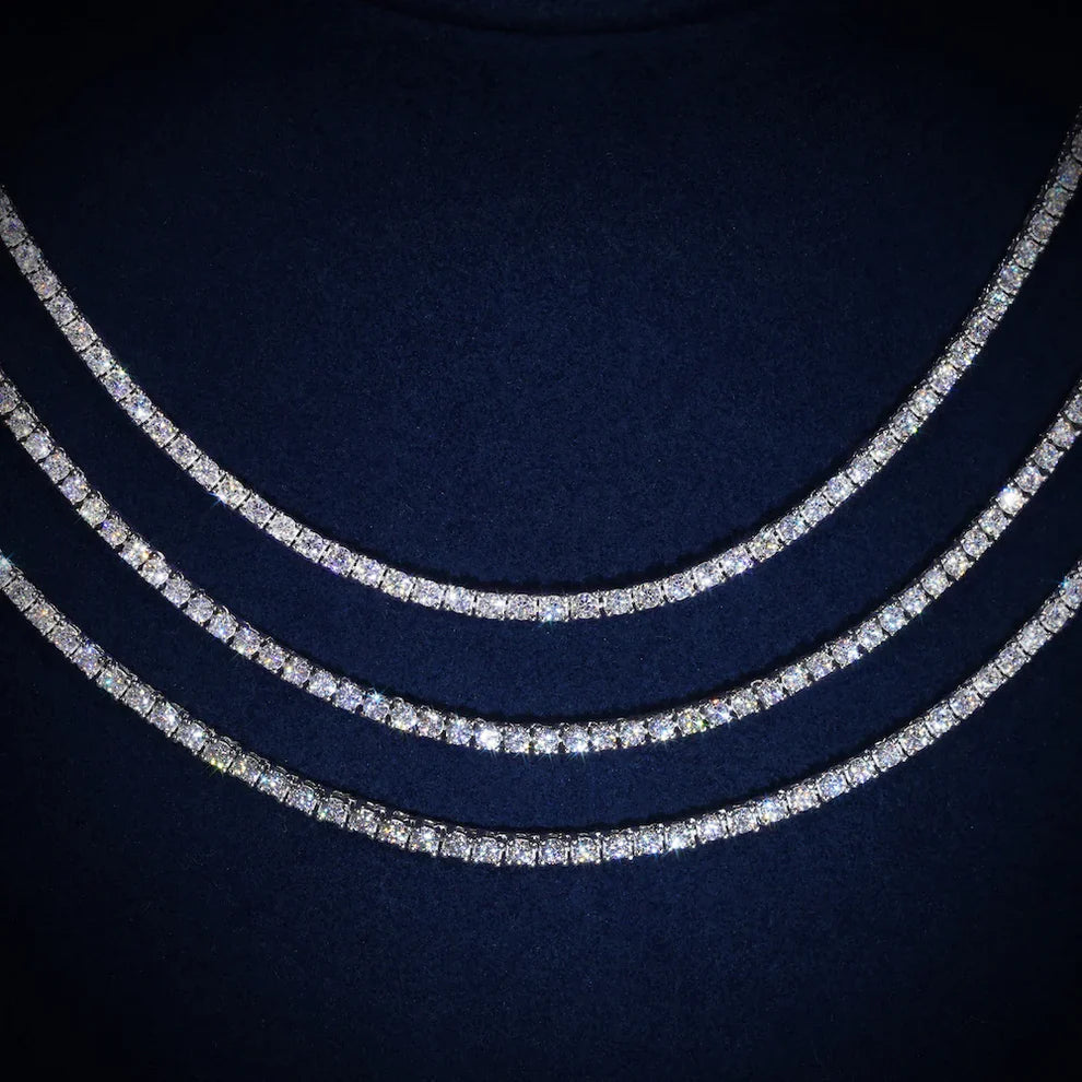 2mm Moissanite Silver Tennis Chains Galnuv