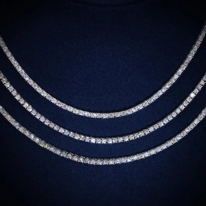 2mm Moissanite Silver Tennis Chains Galnuv