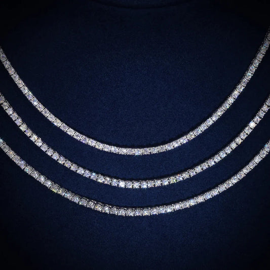 2mm Moissanite Silver Tennis Chains Galnuv