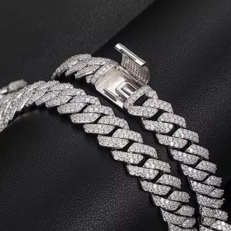 10MM Moissanite Cuban Link Chain Galnuv