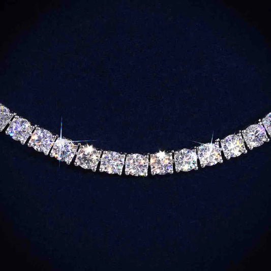 4mm Moissanite Silver Tennis Chains Galnuv