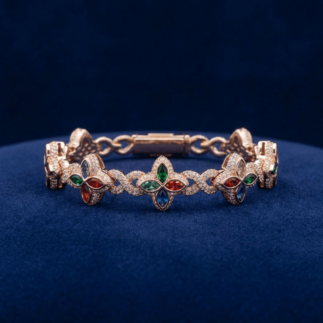 proGalnuv duct_name - Galnuv 7.5 InchClover Colorful Bracelet VVS Moissanite Galnuv