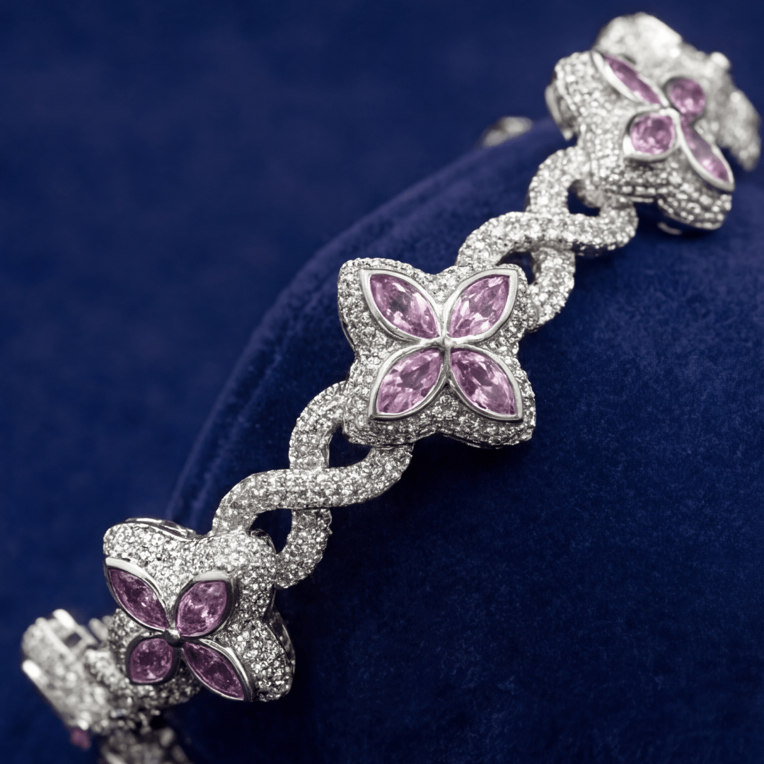 proGalnuv duct_name - Galnuv 7.5Clover Colorful Moissanite Bracelet Galnuv