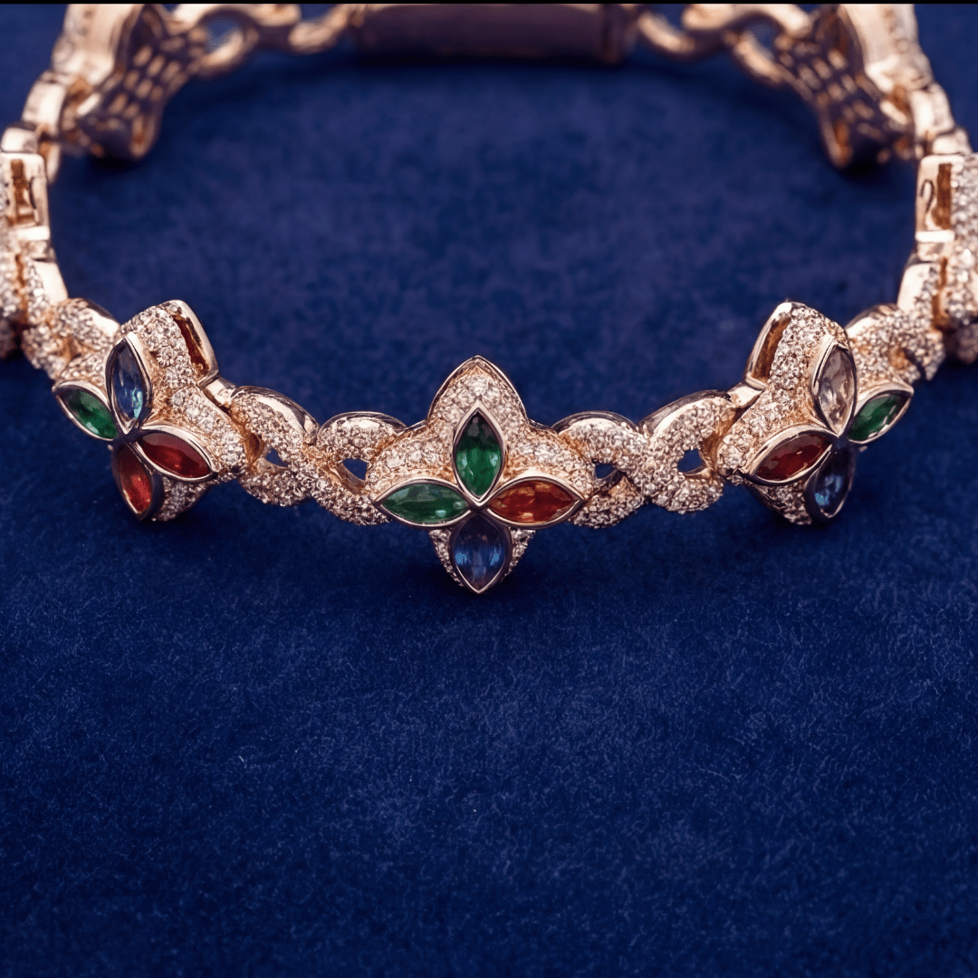 proGalnuv duct_name - Galnuv 7.5 InchClover Colorful Bracelet VVS Moissanite Galnuv