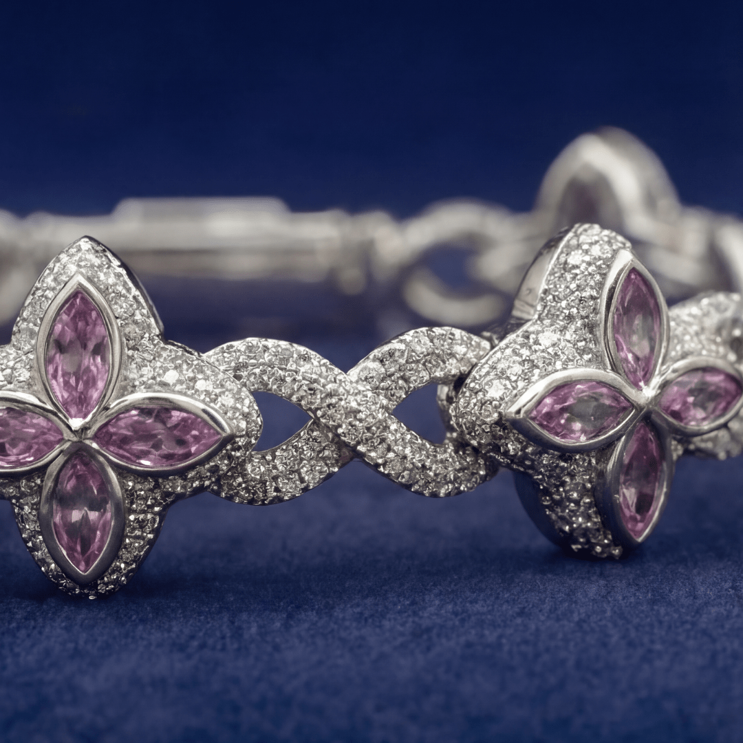 proGalnuv duct_name - Galnuv 7.5Clover Colorful Moissanite Bracelet Galnuv