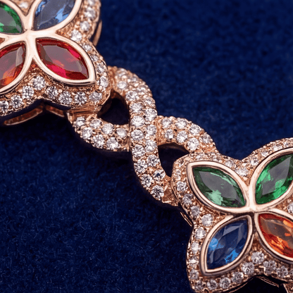 proGalnuv duct_name - Galnuv 7.5 InchClover Colorful Bracelet VVS Moissanite Galnuv