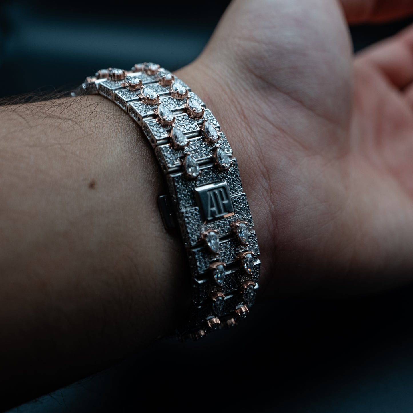 proGalnuv duct_name - Galnuv Audemars Piguet Royal Oak 41 mm – Two - Tone Baguette & Pear - Cut Diamond Edition Galnuv