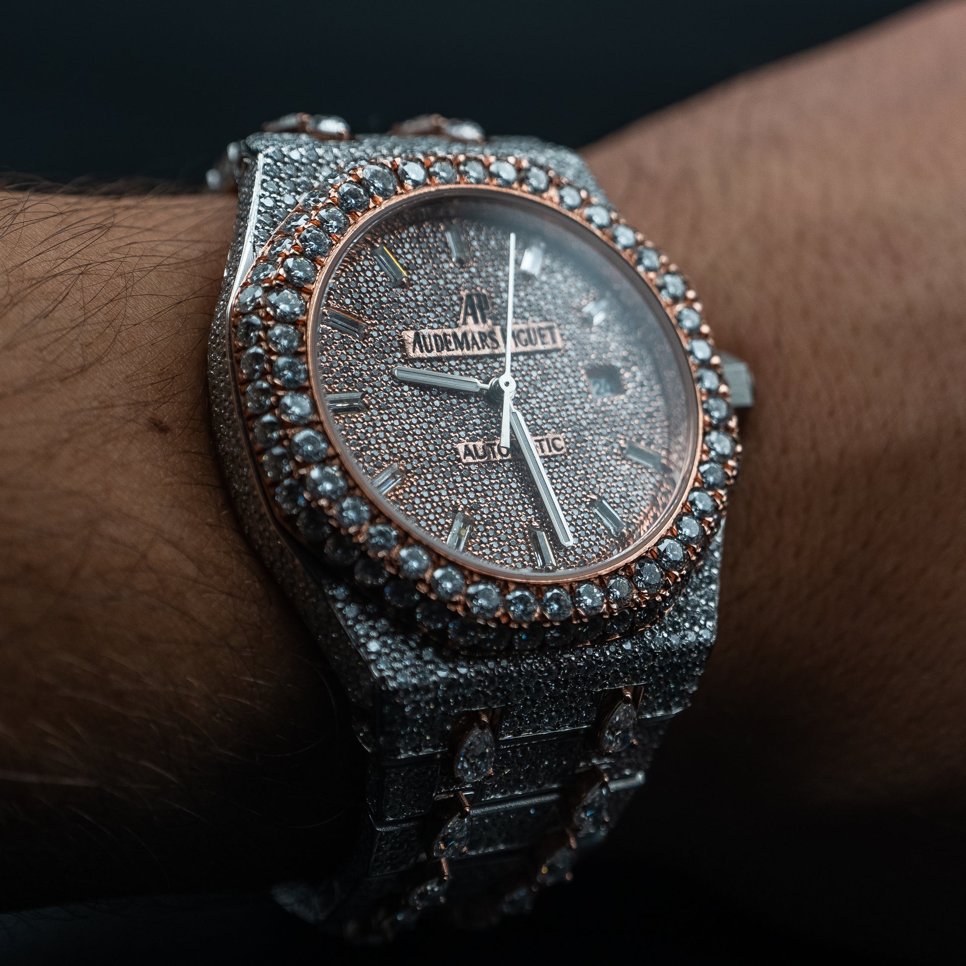 proGalnuv duct_name - Galnuv Audemars Piguet Royal Oak 41 mm – Two - Tone Baguette & Pear - Cut Diamond Edition Galnuv