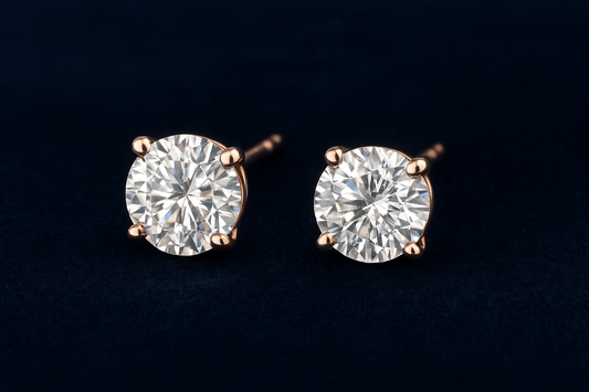 14k rose gold Lab Diamond earring 0.5ct round stud Galnuv