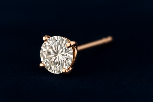 14k rose gold Lab Diamond earring 0.5ct round stud Galnuv