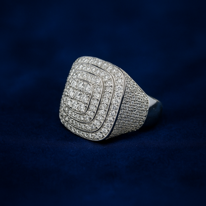 Moissanite Triple Halo Pavé Ring Galnuv