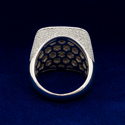 Moissanite Triple Halo Pavé Ring Galnuv