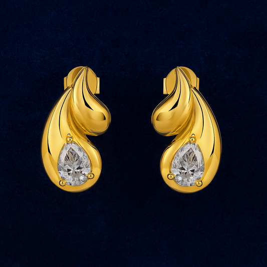 Moissanite Tear Drop Stud Earrings Galnuv