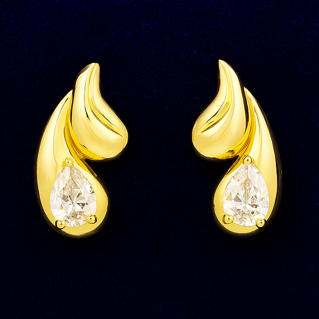 Moissanite Tear Drop Stud Earrings Galnuv