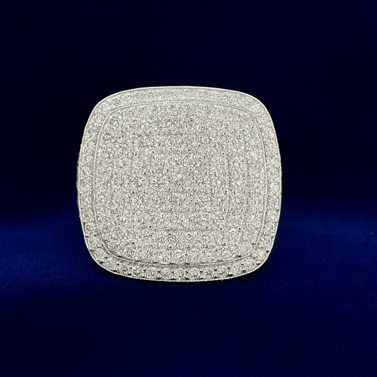 Moissanite Square Pavé Cluster Ring Galnuv