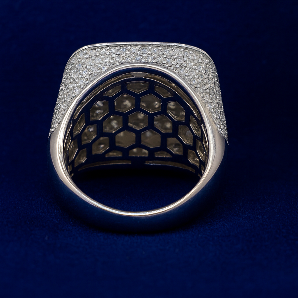 Moissanite Square Pavé Cluster Ring Galnuv