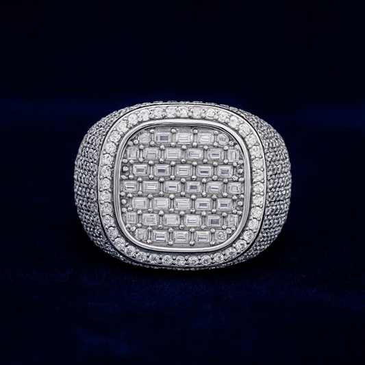 Moissanite Square Baguette Pavé Ring Galnuv