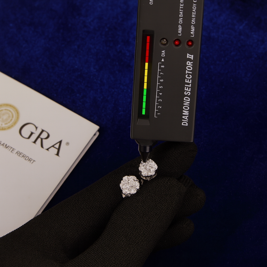 Moissanite Sparkling Flower Cluster Earrings Galnuv