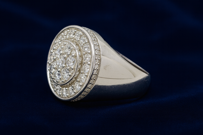 Moissanite Round Pavé Cluster Ring Galnuv