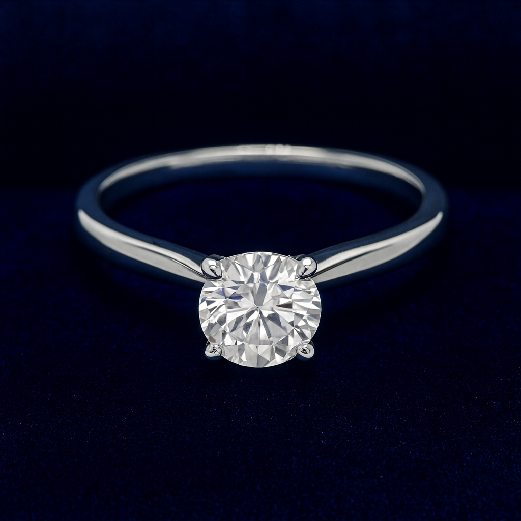 1ct Moissanite Round Engagement Solitaire Ring Galnuv