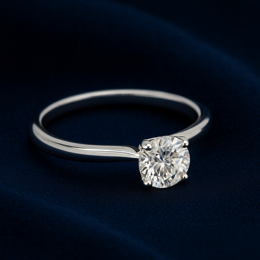 1ct Moissanite Round Engagement Solitaire Ring Galnuv