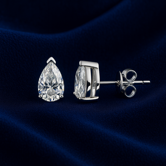 Moissanite Pear Stud Earrings Galnuv