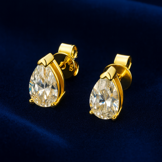 Moissanite Pear Stud Earrings Galnuv