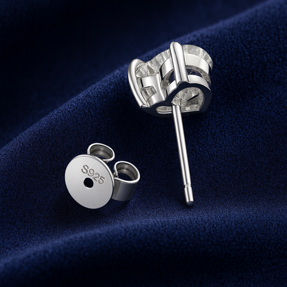 Moissanite Heart Cut Stud Earrings Galnuv