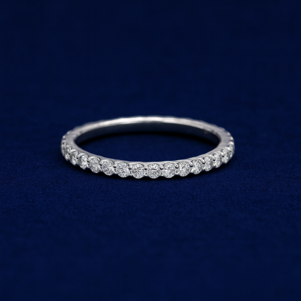 Moissanite Engagement Band Ring Galnuv