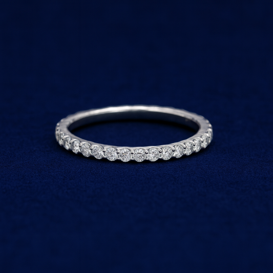 Moissanite Engagement Band Ring Galnuv