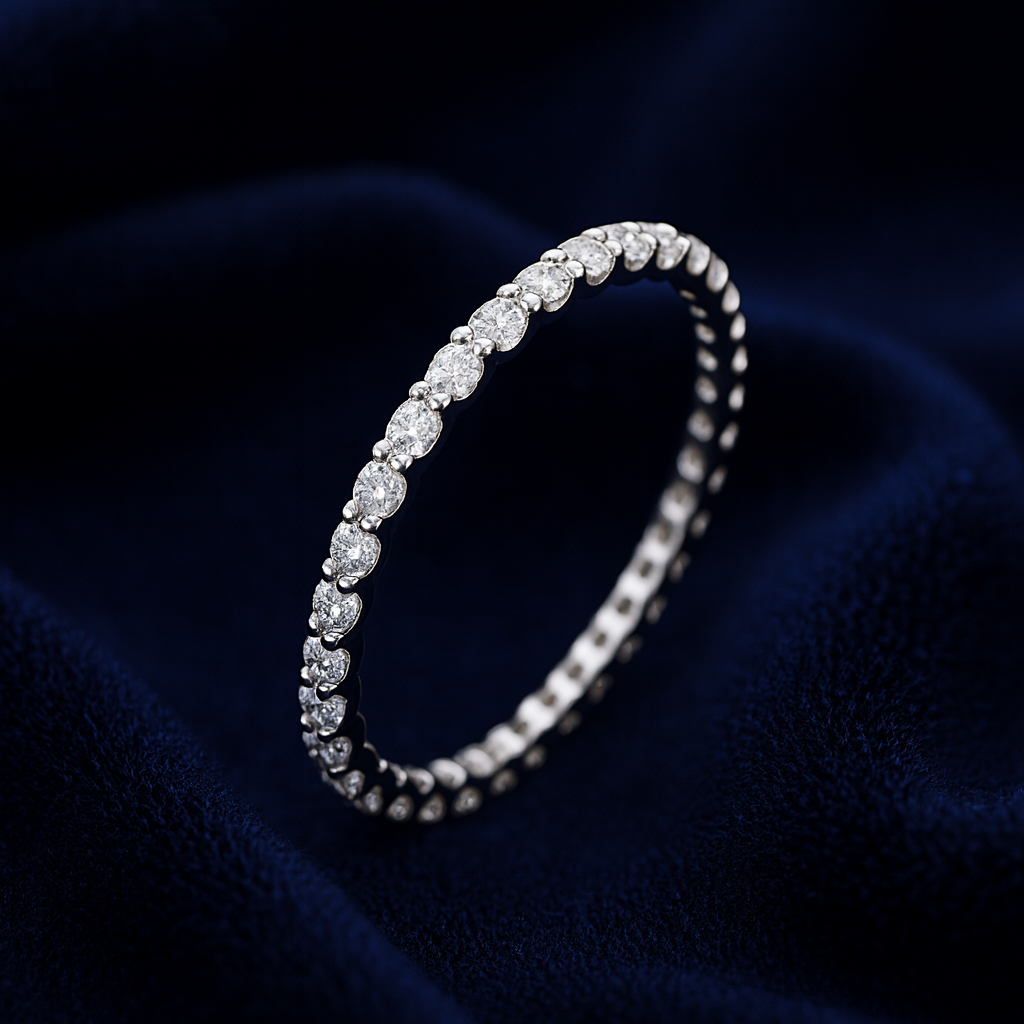 Moissanite Engagement Band Ring Galnuv