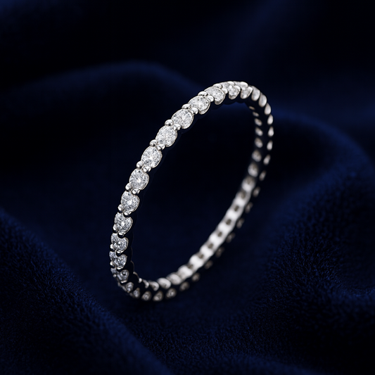 Moissanite Engagement Band Ring Galnuv