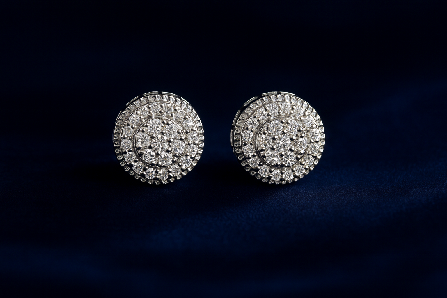 Moissanite Earrings Round Pavé Dome Studs Galnuv